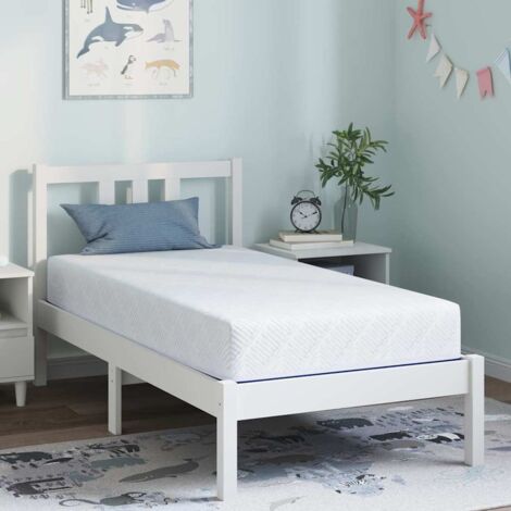 Mattress White and Blue 80 x 160 cm Gel Memory Foam vidaXL