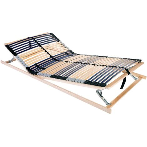 Slatted Bed Base Brown 140 x 190 cm Solid beech wood vidaXL