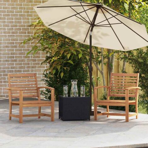 Garden Chairs 2 pcs Natural 60 x 65 x 76.5 cm Solid teak wood vidaXL