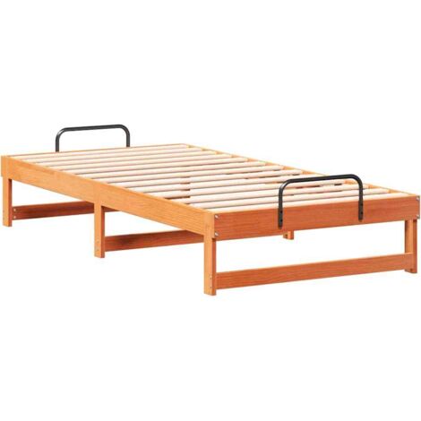Bed Frame Brown 75 x 190 cm Solid Pine Wood vidaXL (1/5)