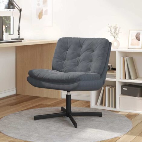 Swivel Relaxing Chair Dark Grey 63 x 75 x 76 cm Velvet vidaXL