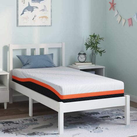 Mattress White and Grey 80 x 160 cm Gel Memory Foam vidaXL