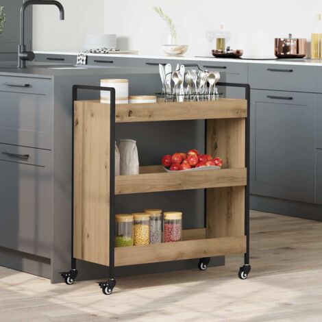 Kitchen Trolley Artisan oak 70 x 30 x 82 cm Engineered wood vidaXL