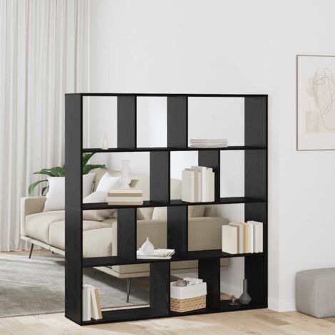 Book Cabinet Black oak 132 x 29 x 141.5 cm Engineered wood vidaXL