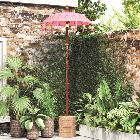 Balinese Parasol Pink (90-100) x 260 cm Cotton and solid wood vidaXL (1/5)