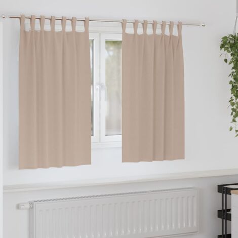 Blackout Curtains with Rings Taupe Polyester vidaXL
