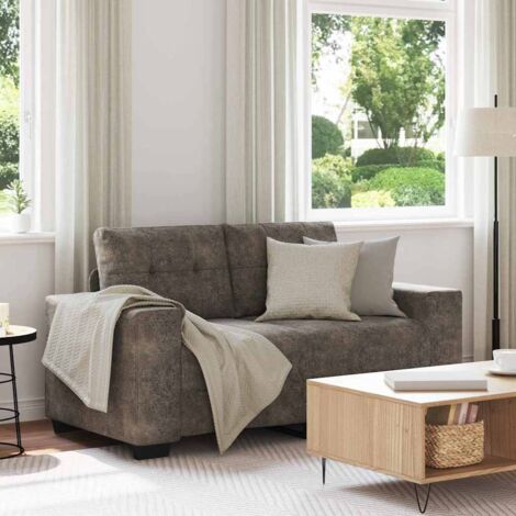 Loveseat Sofa with Cushion Dark grey Faux leather vidaXL