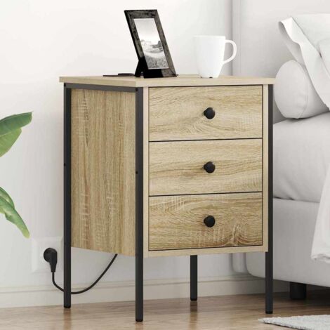 Bedside Cabinet with Drawer 2 pcs Sonoma oak 42 x 41 x 61 cm vidaXL (1/5)