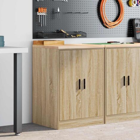 Garage Storage Cabinet Sonoma Oak 60x51x85 cm Solid Wood Pine vidaXL