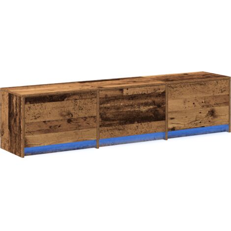 TV Cabinet with LED Old Wood 162.5x34x40 cm Engineered Wood vidaXL (1/5)