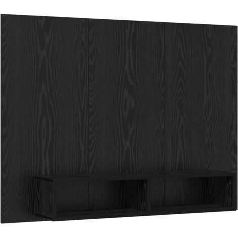 Wall TV Cabinet with Shelf Wall-mounted with Storage Black oak Engineered wood vidaXL