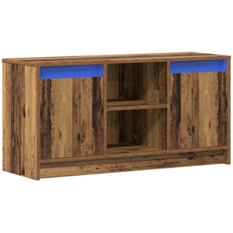 TV Cabinet with LED Lights - Old Wood, 100x34x50 cm in Engineered Wood. vidaXL (1/5)