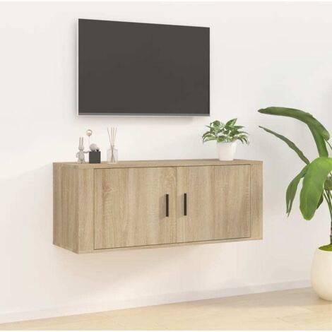 Wall Mounted TV Cabinet Sonoma Oak 100x34.5x40 cm vidaXL (1/5)