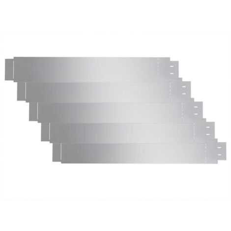 Set of 5 Flexible Lawn Fence Galvanised Steel 100 x 14 cm vidaXL