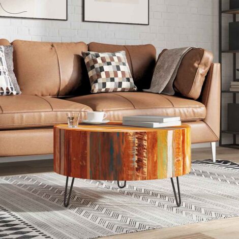 Coffee Table Solid Reclaimed Wood Round vidaXL