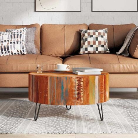 Coffee Table Solid Reclaimed Wood Round vidaXL