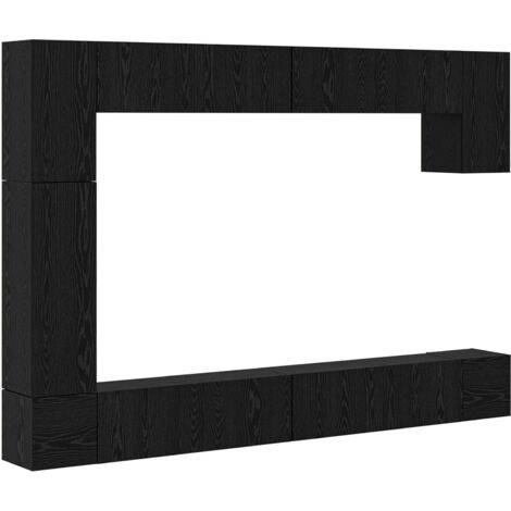 TV Cabinet Set Wall-mounted 9 pcs Black oak 100 x 30 x 30.5 cm vidaXL (1/5)