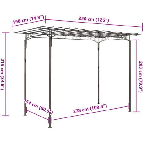 Rose Arch Garden Arbor Steel Garden Decoration vidaXL