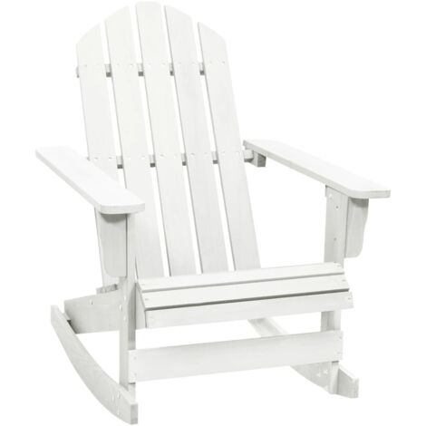 Garden Rocking Chair  White  Hardwood  Medium  Garden Rocking Chair vidaXL