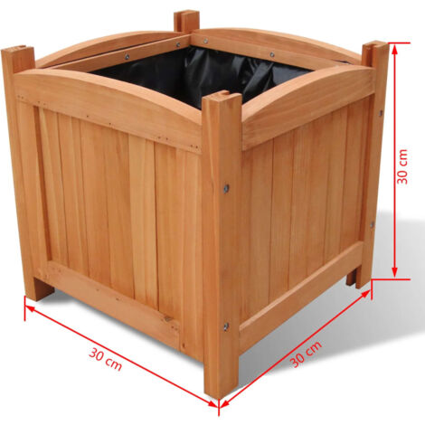 Wooden Raised Bed 30 x 30 x 30 cm Set of 2 vidaXL