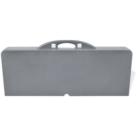 Foldable Camping Table Set with 4 Stools Aluminium Extra Light Grey vidaXL