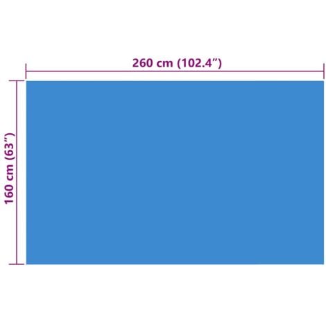 Rectangular Pool Cover 260 x 160 cm PE Blue vidaXL