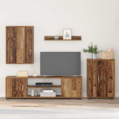 TV Cabinet Set Old Wood Engineered wood vidaXL (1/5)