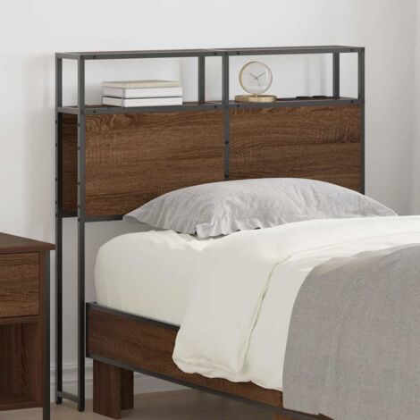 Storage Headboard with Shelf Brown oak 75 cm Engineered wood vidaXL