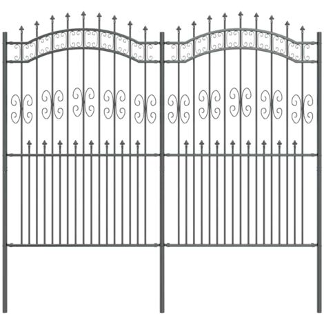 Garden Fence KAMPEN 240 x 228 cm Mesh Powder-coated steel Grey vidaXL