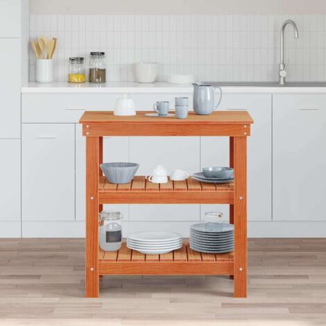Work Bench Wax brown 78.5 x 50 x 80 cm Solid pine wood vidaXL