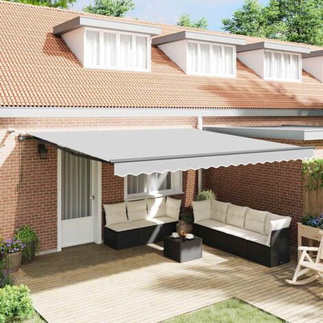 Awning with Anthracite 4 x 3.5 m Metal vidaXL