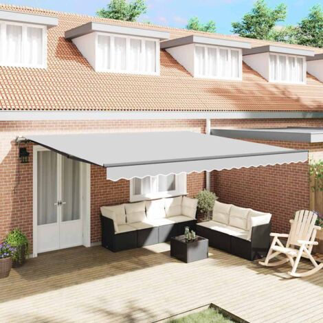 Awning Manual Anthracite 4 x 3.5 m Metal vidaXL