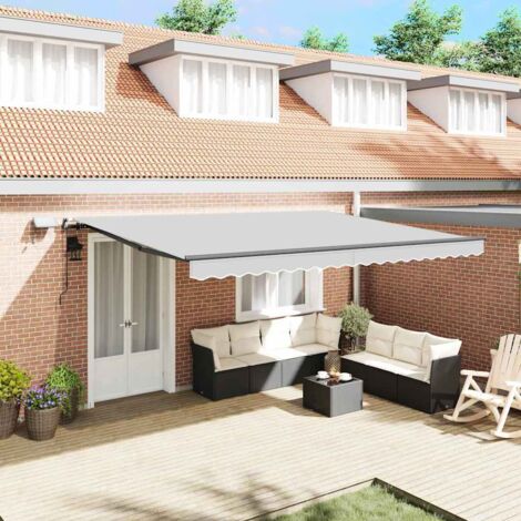 Awning with Manual Anthracite 4.5 x 2.5 m Metal vidaXL