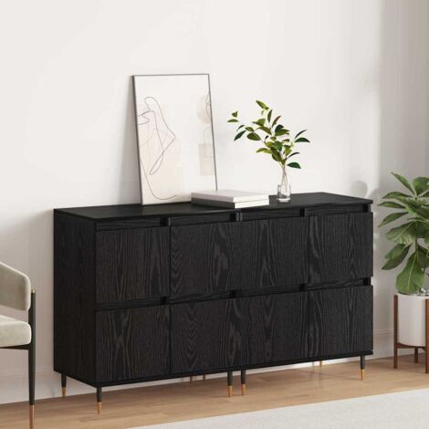 Sideboards 2 pcs Black oak 120 x 35 x 70 cm Engineered wood vidaXL (1/5)