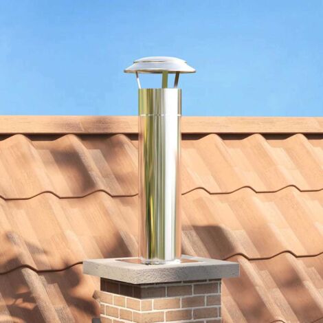 Chimney Head Extension Silver 26 x 26 x 50 cm Stainless Steel vidaXL (1/5)