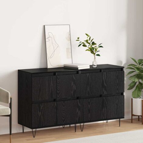 Sideboards 2 pcs Black oak 120 x 35 x 70 cm Engineered wood vidaXL (1/5)
