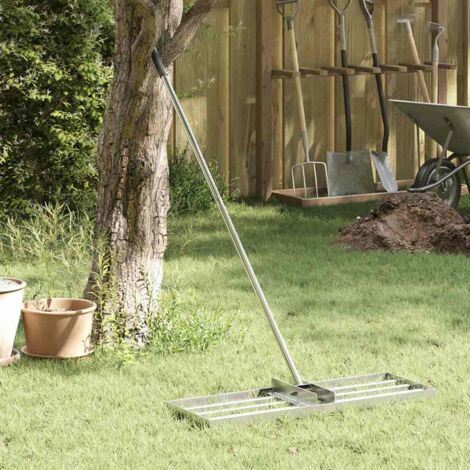 Garden Leveling Rake Silver 75 x 25 x 200 cm Stainless Steel vidaXL