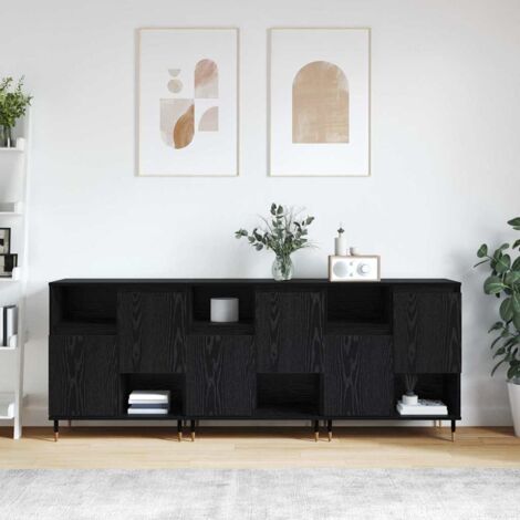 Sideboards 3 pcs Black oak 180 x 35 x 70 cm Engineered wood vidaXL (1/5)