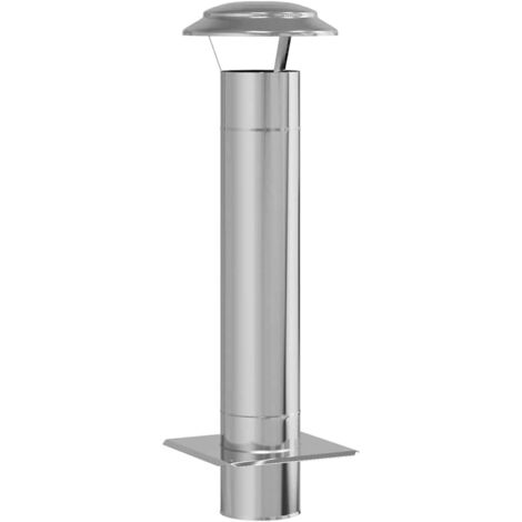 Chimney Extension Silver 25 x 25 x 82 cm Stainless Steel vidaXL (1/5)