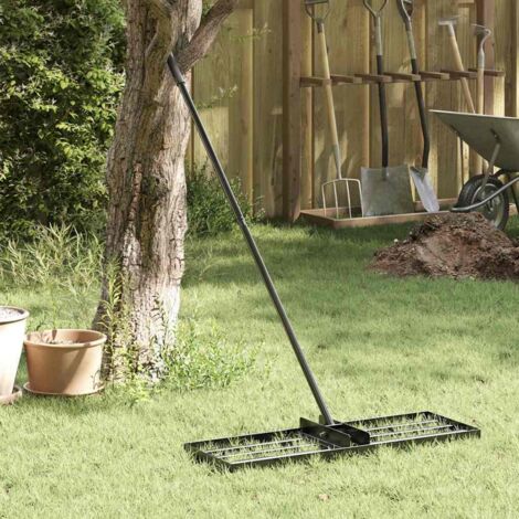 Garden Leveling Rake Black 75 x 25 x 6 cm Powder-Coated Steel vidaXL