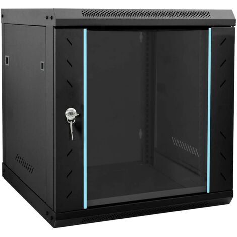 Network Cabinet with Storage Black 53 x 60 x 60 cm Steel vidaXL