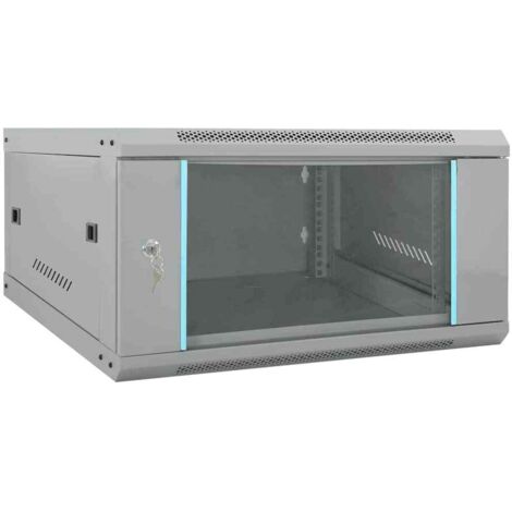Network Cabinet with Storage Grey 60 x 60 x 35 cm Steel vidaXL