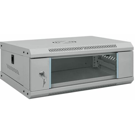 Network Cabinet with Storage Grey 53 x 35 x 21 cm Steel vidaXL