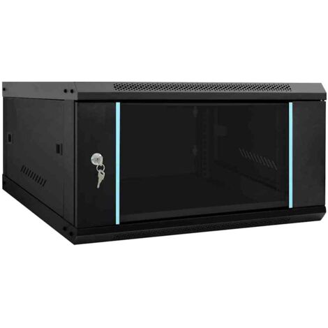 Network Cabinet with Storage Black 60 x 60 x 35 cm Steel vidaXL