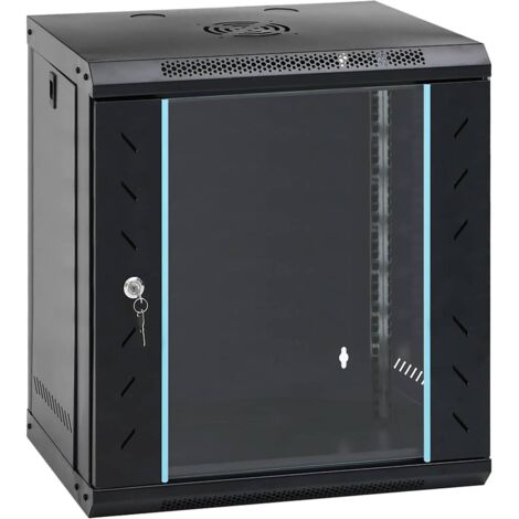 Network Cabinet with Storage Black 53 x 45 x 60 cm Steel vidaXL