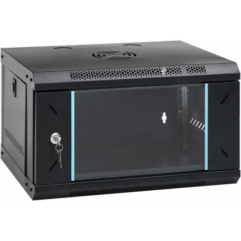 Network Cabinet with Storage Black 53 x 45 x 30 cm Steel vidaXL