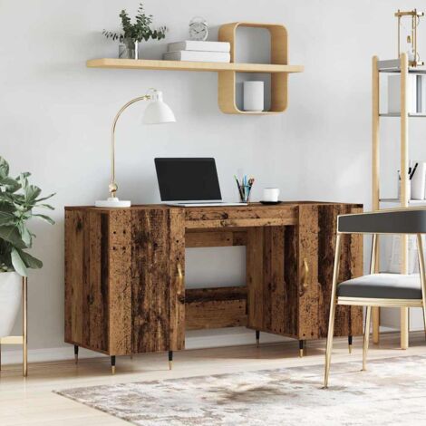 Desk with Shelf Old wood 140 x 50 x 75 cm Engineered wood vidaXL (1/5)