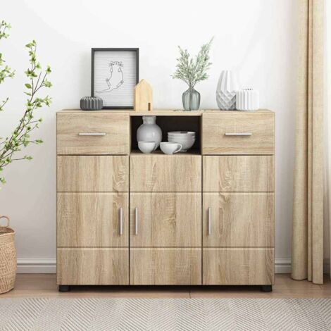 Sideboard Sonoma oak 88.5 x 30.5 x 73 cm Engineered wood vidaXL