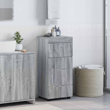 Bathroom Cabinet Set TULUM Grey Sonoma 37 x 31.5 x 82 cm vidaXL