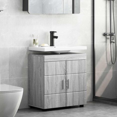 Vidaxl – Bathroom cabinet set Tulum – Grey sonoma – Engineered wood – 60 x 34 x 63 cm – Ample storage – Matte finish – Indoor use only (1/5)